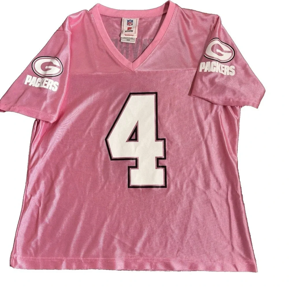 Brett Favre Green Bay Packers Womens Jersey Medium Pink NFL Football Sporty Cute - Picture 1 of 6
